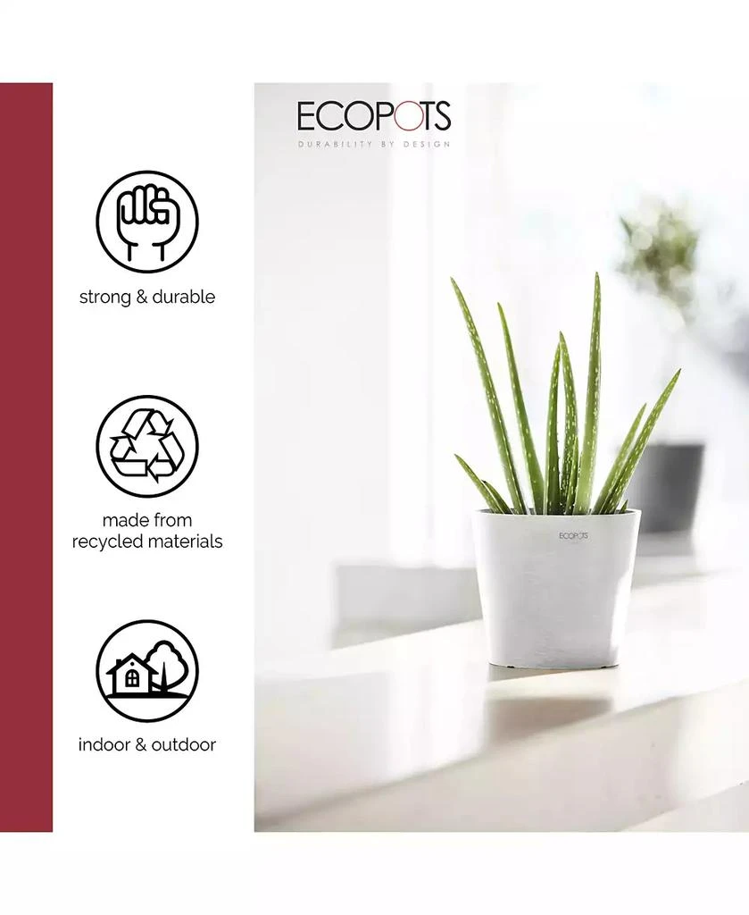 商品ECOPOTS|Amsterdam Modern Round Indoor and Outdoor Planter, 7in,价格¥129,第3张图片详细描述