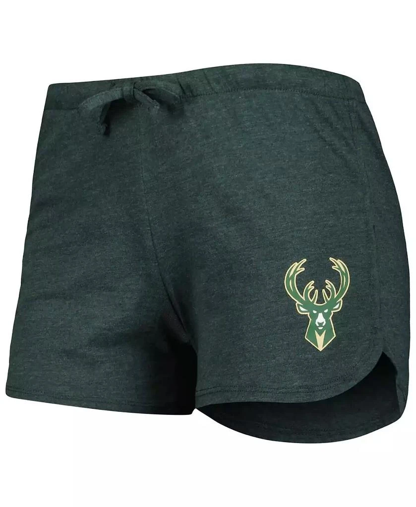 商品Concepts Sport|Women's Heather Black, Heather Hunter Green Milwaukee Bucks Team Raglan Long Sleeve T-shirt and Shorts Sleep Set,价格¥410,第3张图片详细描述