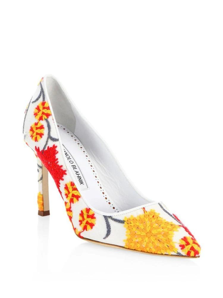 商品Manolo Blahnik|BB 90 Point Toe Floral Pumps,价格¥2080,第1张图片