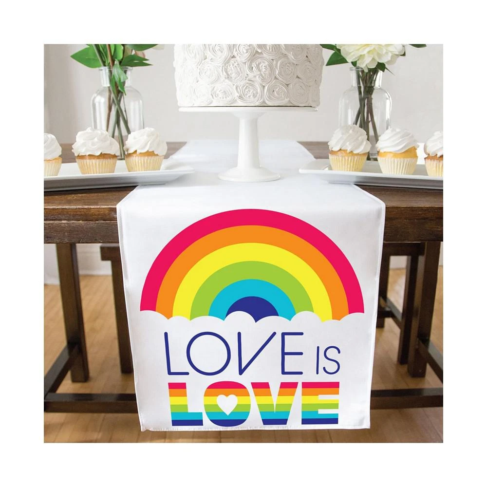 商品Big Dot of Happiness|Love is Love - LGBTQIA+ Pride - Rainbow Party Dining Tabletop Decor - Cloth Table Runner - 13 x 70 inches,价格¥164,第3张图片详细描述