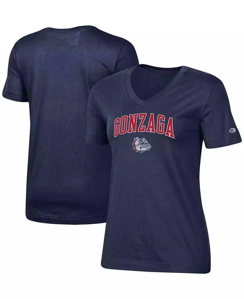 商品CHAMPION|Women's Navy Gonzaga Bulldogs University Arch Logo V-Neck T-shirt,价格¥187,第1张图片