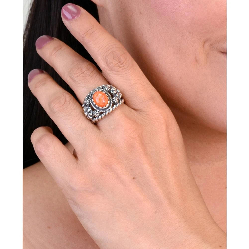 商品American West|Sterling Silver Gemstone Ring in Charoite, Orange Spiny Oyster or Purple Spiny Oyster,价格¥819,第3张图片详细描述
