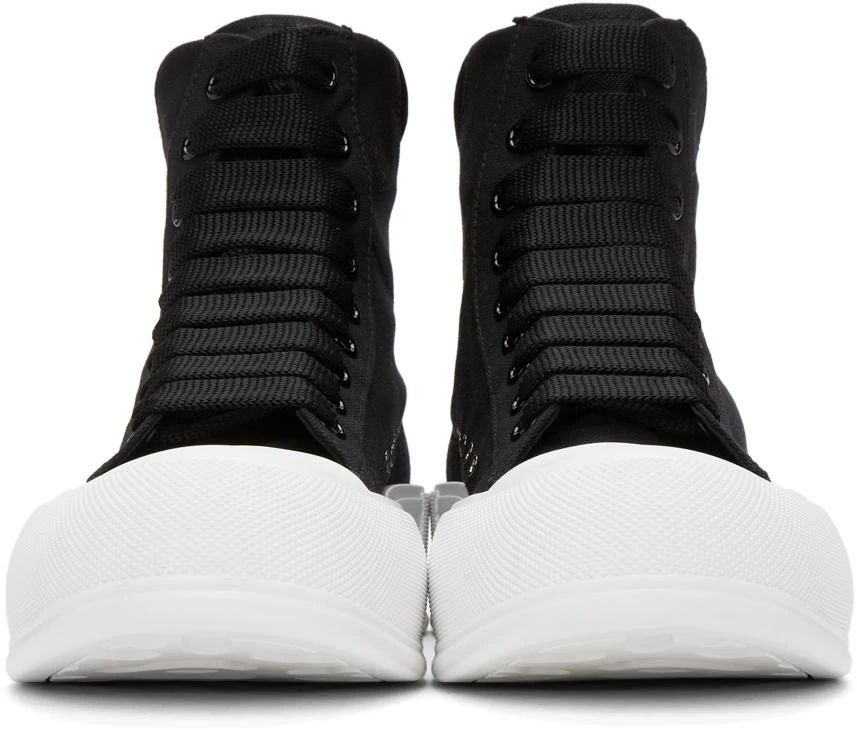 商品Alexander McQueen|黑色 & 白色 Deck Plimsoll 高帮运动鞋,价格¥3314,第2张图片详细描述