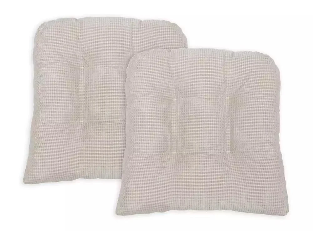 商品Arlee Home Fashions|Solid Textured Memory Foam 2-Pack Chair Pads,价格¥234,第3张图片详细描述