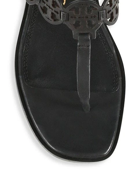 商品Tory Burch|Tiny Miller Leather Cut-Out Wedge Thong Sandals,价格¥692,第4张图片详细描述