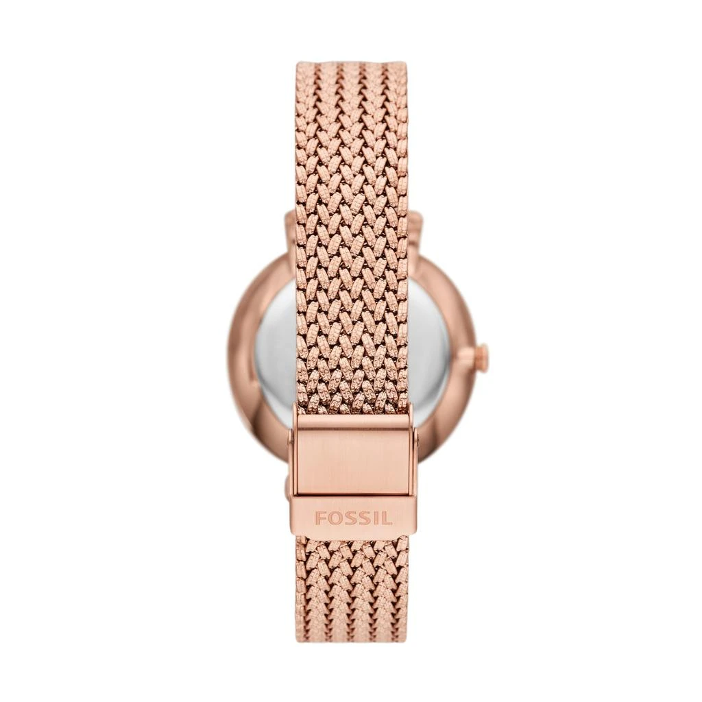 商品Fossil|Jacqueline Three-Hand Date Rose Gold-Tone Stainless Steel Mesh Watch - ES5322,价格¥775,第3张图片详细描述
