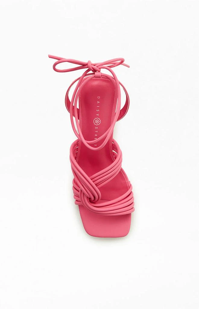 商品Daisy Street|Women's Pink Strappy Heeled Sandals,价格¥228,第5张图片详细描述