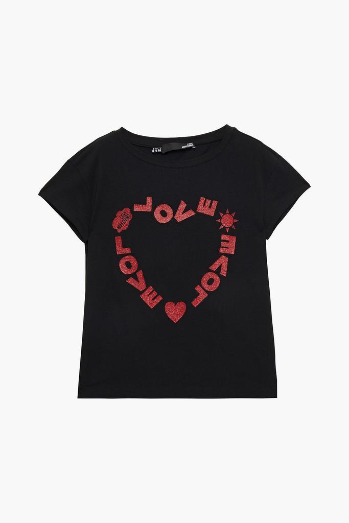 商品Moschino|Glittered stretch-cotton jersey T-shirt,价格¥369,第1张图片