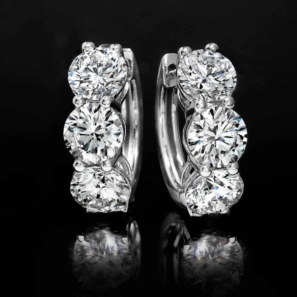 商品Ross-Simons|Ross-Simons Lab-Grown Diamond Huggie Hoop Earrings in 14kt White Gold,价格¥22323,第2张图片详细描述