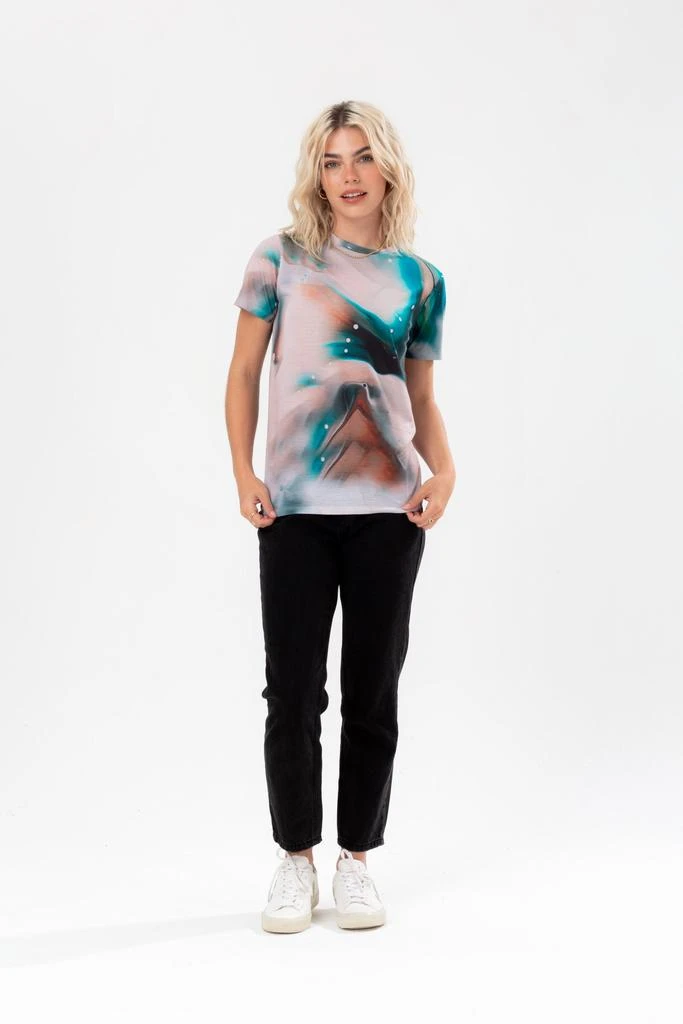 商品HYPE WOMENS|HYPE WOMENS MILK MARBLE JUSTHYPE WOVEN TAB T-SHIRT,价格¥233,第2张图片详细描述