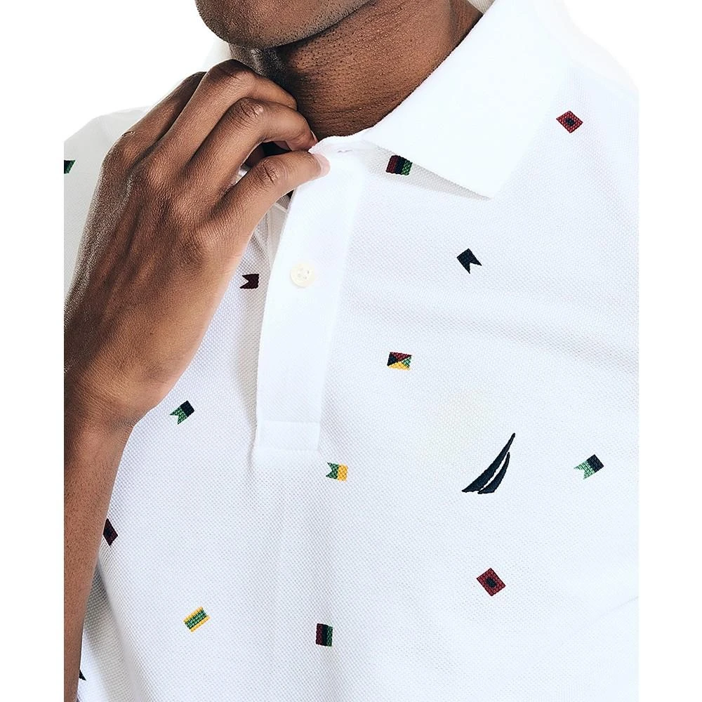 商品Nautica|Men's Classic-Fit Icon-Print Performance Deck Polo Shirt,价格¥262,第3张图片详细描述