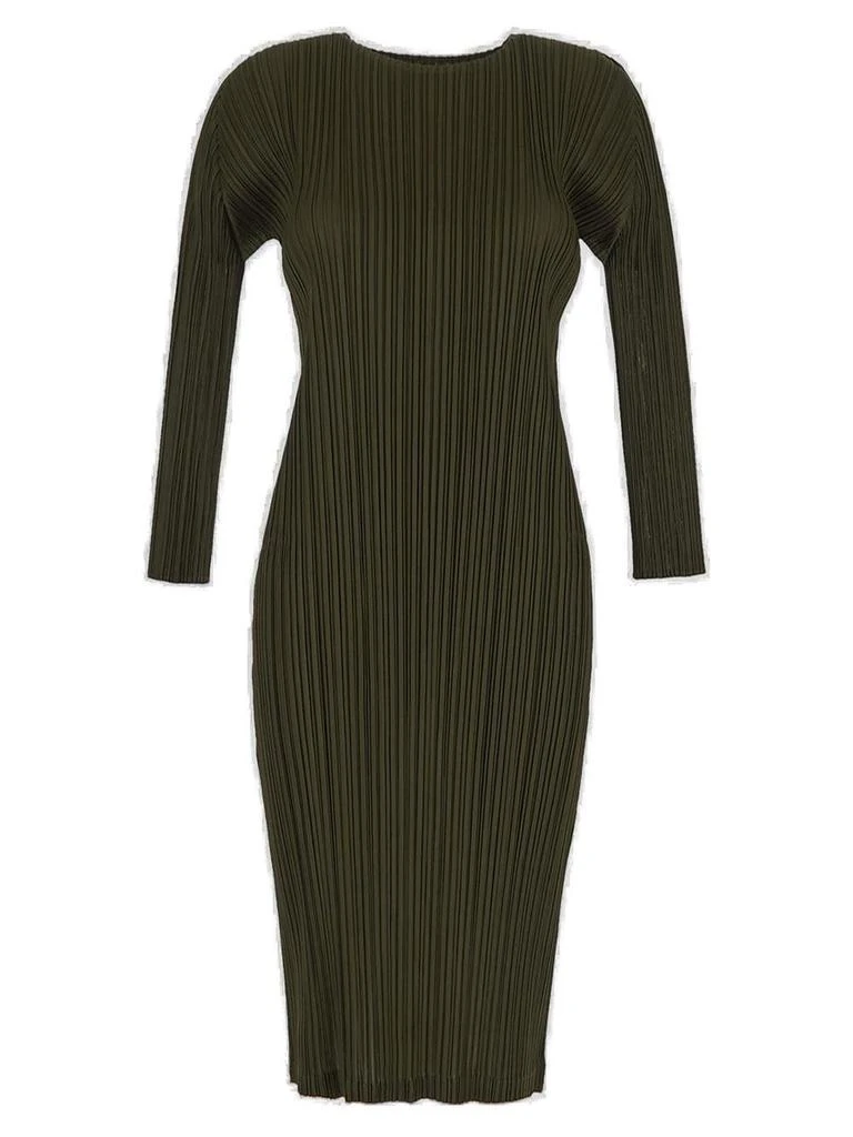 商品Issey Miyake|Pleats Please By Issey Miyake Crewneck Pleated Midi Dress,价格¥4128,第1张图片