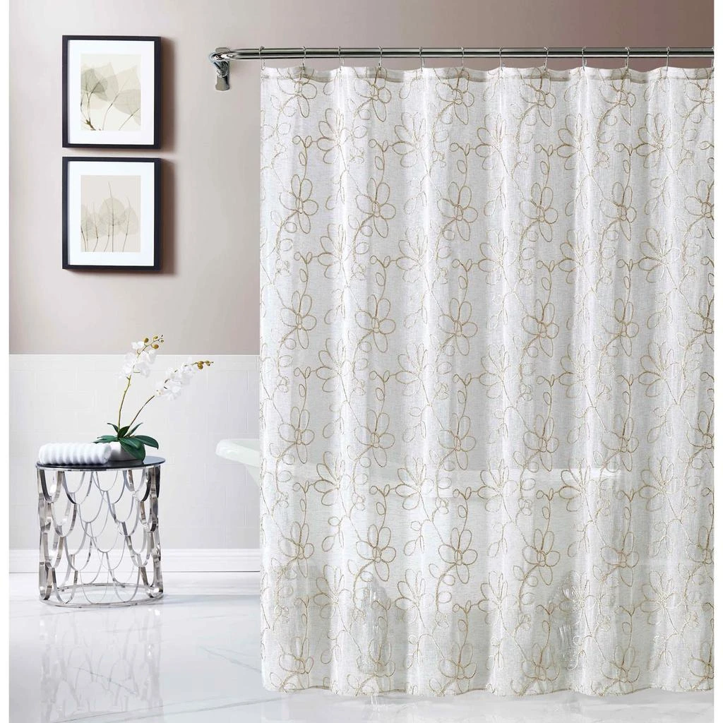商品Dainty Home|Shower Curtain With Chenille Embroidery,价格¥303,第1张图片