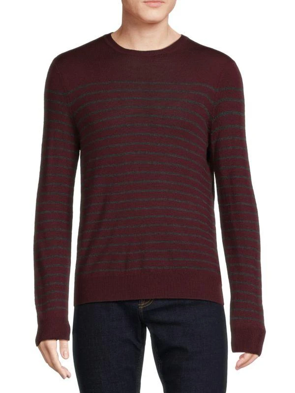 商品Saks Fifth Avenue|Merino Wool Blend Stripe Crewneck Sweater,价格¥68,第1张图片