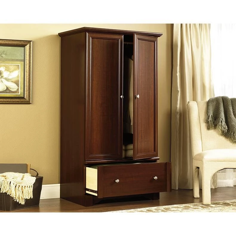 商品QuikFurn|Rustic Cherry Drawer and Garment Rod Wardrobe Armoire,价格¥5802,第3张图片详细描述
