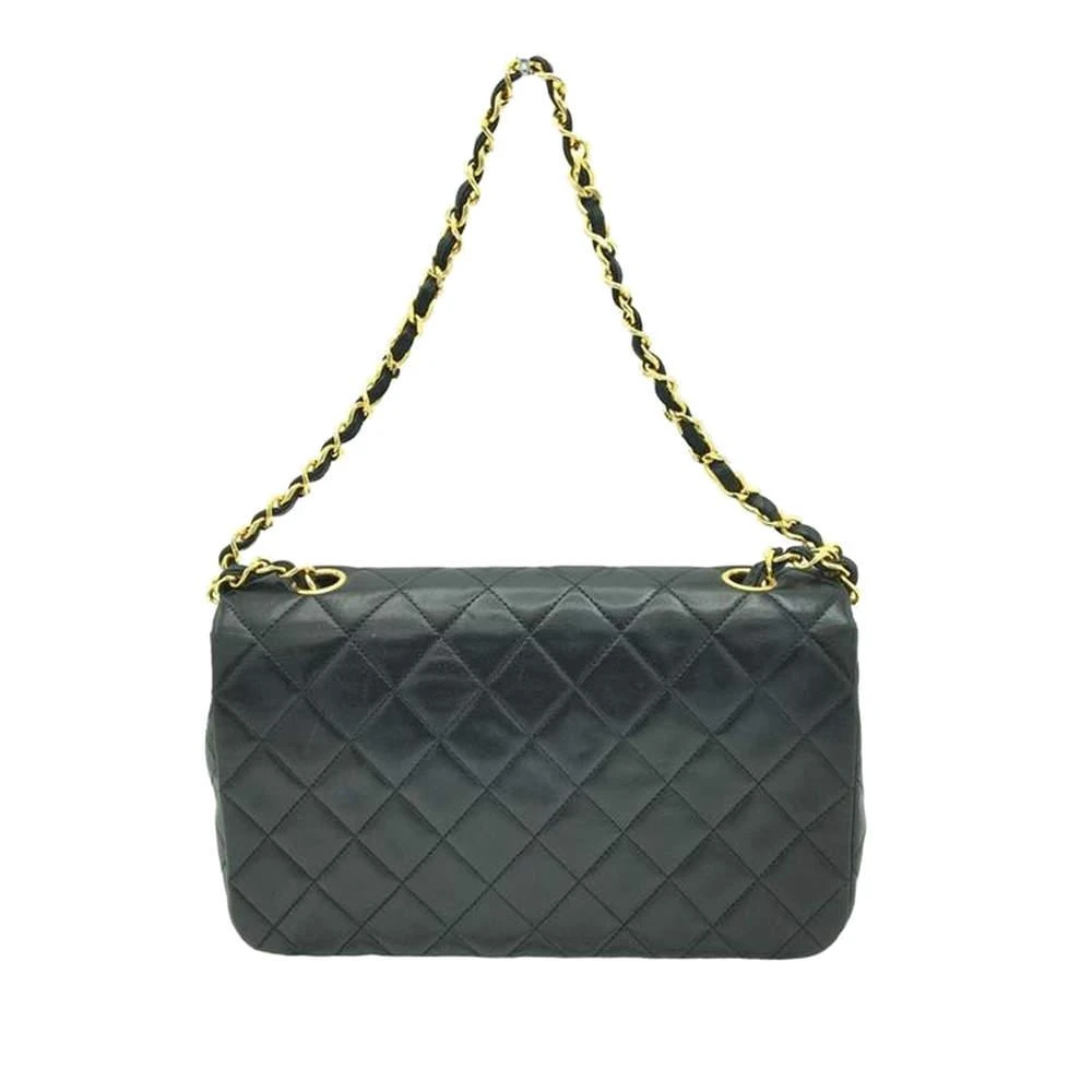 商品[二手商品] Chanel|Chanel Black Lambskin Leather CC Flap Shoulder Bag,价格¥29873,第3张图片详细描述