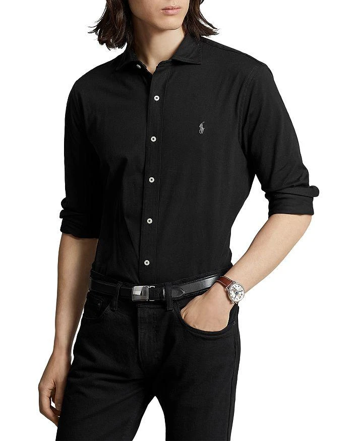 商品Ralph Lauren|Cotton Jersey Solid Classic Fit Button Down Shirt,价格¥258,第1张图片