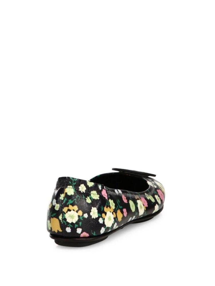 商品Tory Burch|Minnie Travel Floral-Print Leather Ballet Flats,价格¥685,第2张图片详细描述