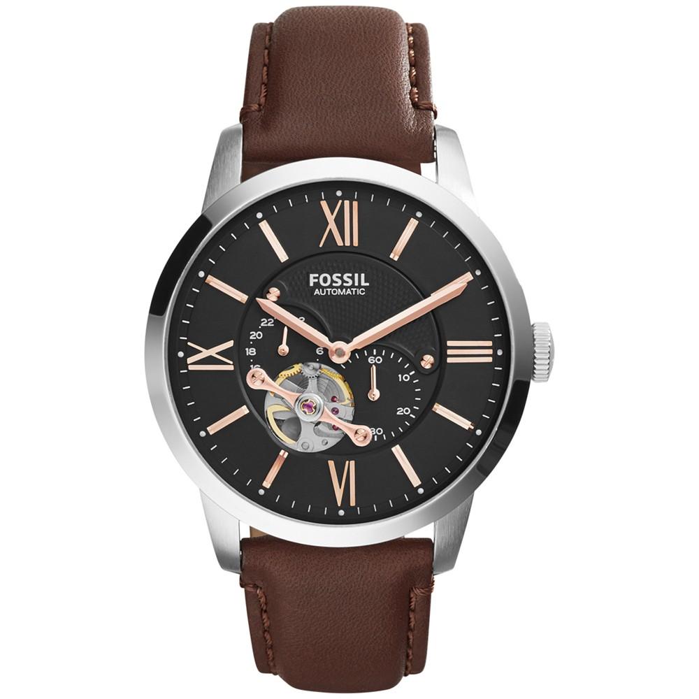 Men's Automatic Townsman Brown Leather Strap Watch 44mm ME3061商品第1张图片规格展示