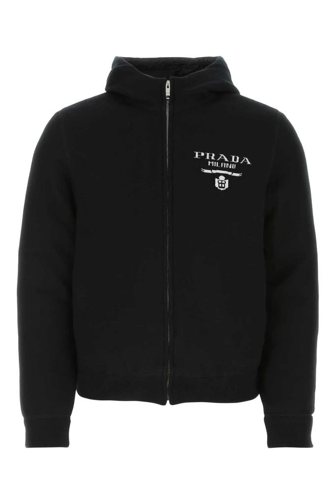 商品Prada|Prada Logo Embroidered Zip-Up Jacket,价格¥27532,第1张图片