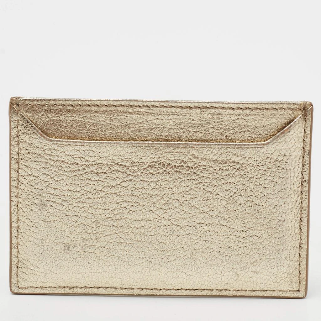 商品[二手商品] Miu Miu|Miu Miu Metallic Gold Madras Leather Card Holder,价格¥932,第4张图片详细描述