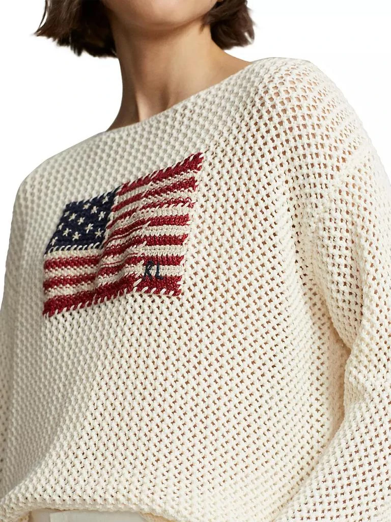 商品Ralph Lauren|Cotton Open-Stitch Flag Sweater,价格¥2234,第5张图片详细描述