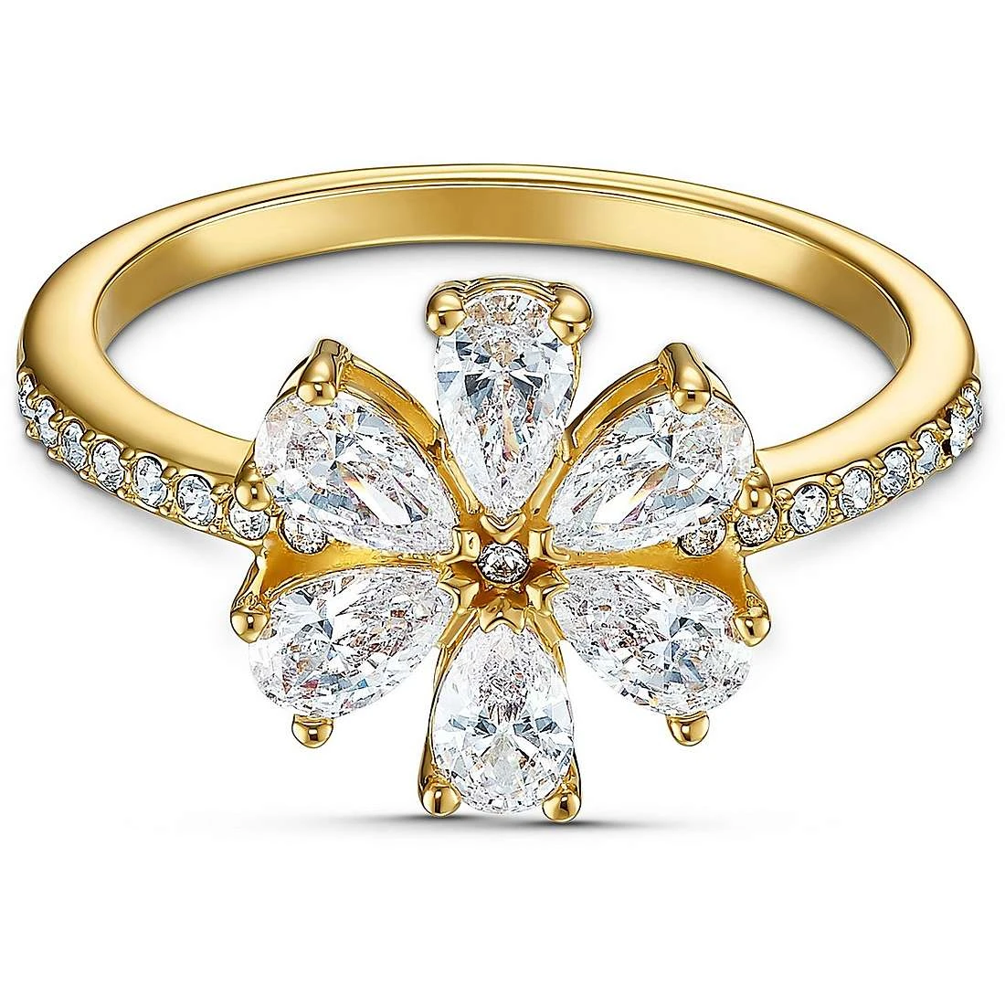 商品Swarovski|SWAROVSKI 女士金色小花水晶戒指 5542530,价格¥407,第1张图片