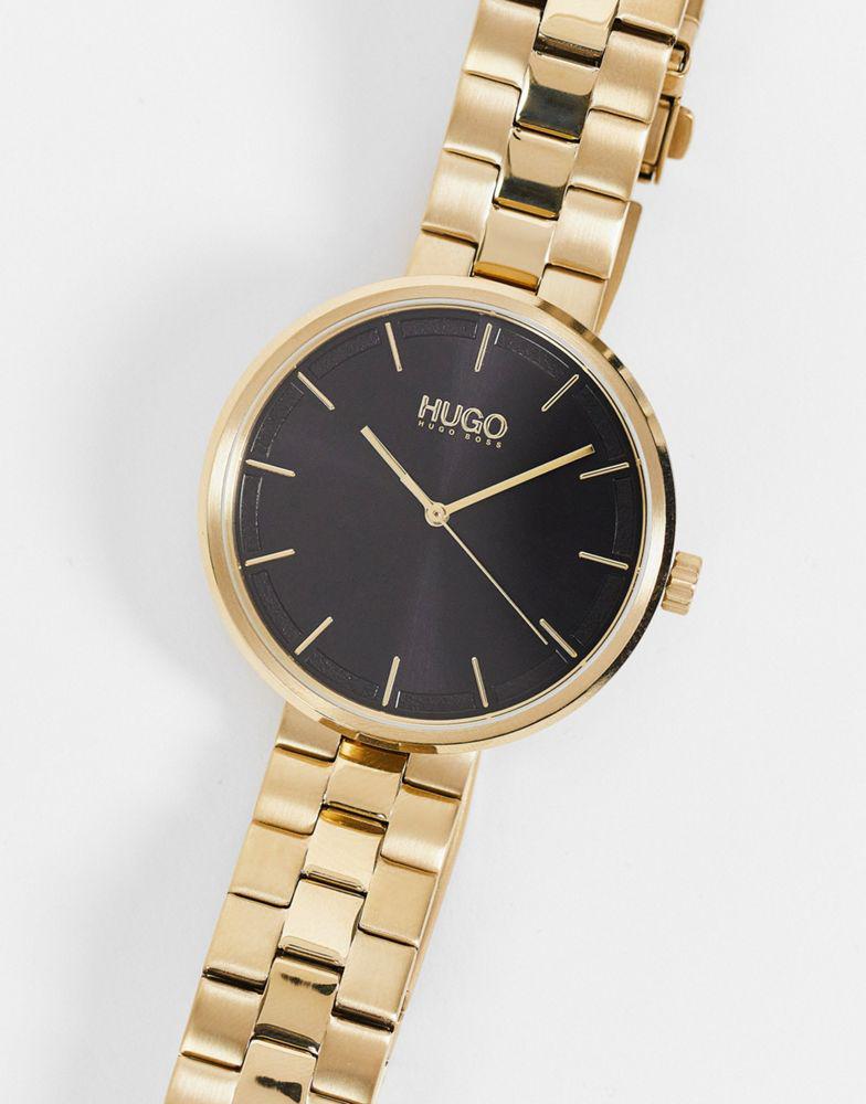 HUGO womens black dial bracelet watch in gold 1540102商品第4张图片规格展示