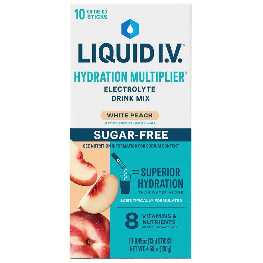 商品Liquid I.V.|Hydration Multiplier - Sugar Free Electrolyte Drink Mix White Peach,价格¥148,第1张图片