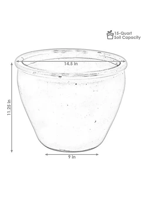 商品Sunnydaze Decor|15 in Chalet High-Fired Glazed Ceramic Planter - Imperial Blue,价格¥817,第5张图片详细描述