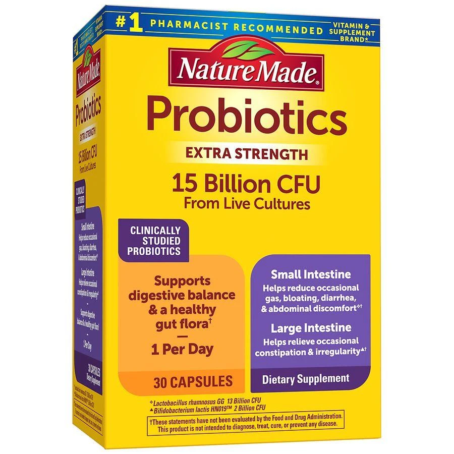 商品Nature Made|Probiotics for Digestive Health Extra Strength 15 Billion CFU from Live Cultures,价格¥198,第1张图片