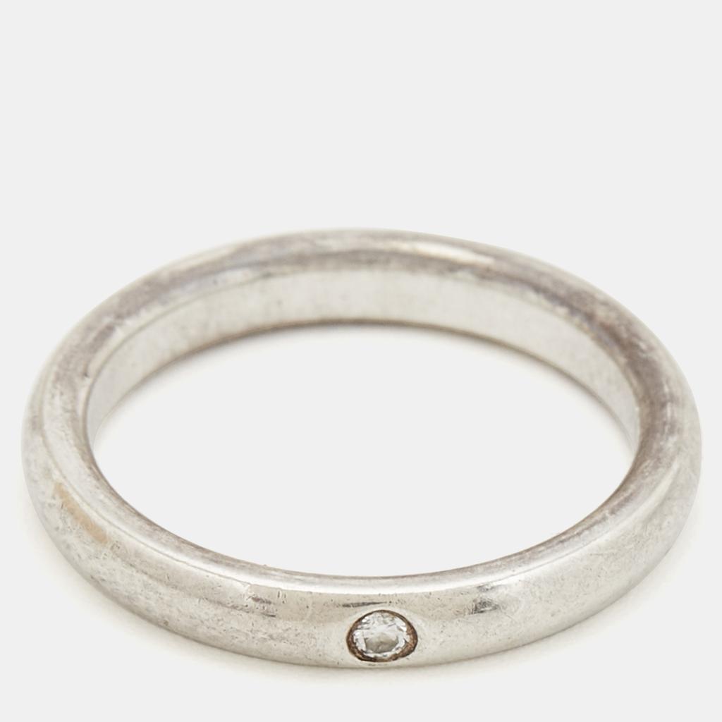 Tiffany & Co. Elsa Peretti Diamond Sterling Silver Band Ring Size 49商品第2张图片规格展示