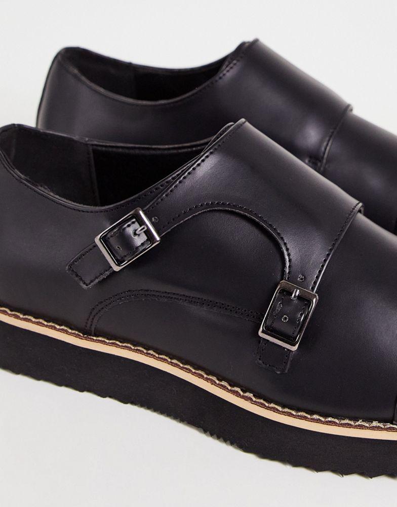 商品Hugo Boss|Truffle Collection casual monk strap shoes in high shine black,价格¥187,第5张图片详细描述