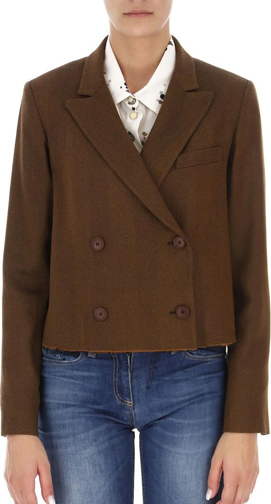 商品ALYSI|Alysi women's brown wool blazer,价格¥2720,第2张图片详细描述