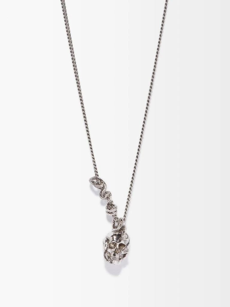 商品Alexander McQueen|Skull and snake pendant necklace,价格¥3529,第1张图片