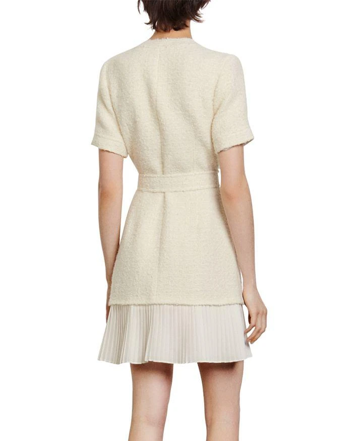 商品Sandro|Joana Belted Pleated Hem Dress,价格¥3302,第3张图片详细描述