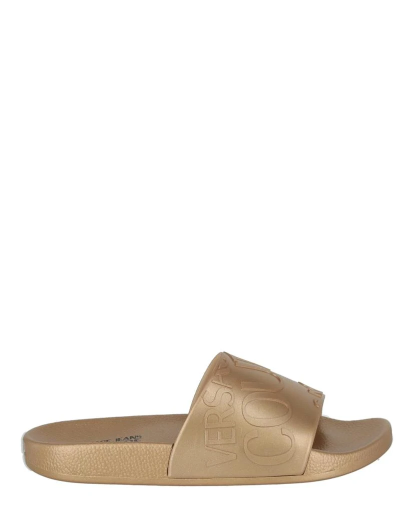 商品Versace|Metallic Rubber Logo Pool Slides,价格¥601,第1张图片