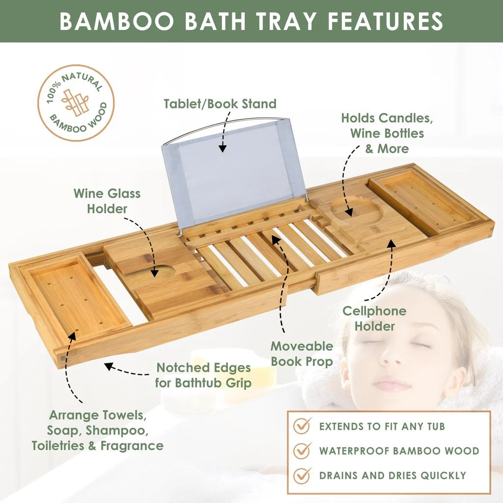 商品Lovery|Bathtub Caddy Tray Gift 13-Piece Set,价格¥559,第3张图片详细描述