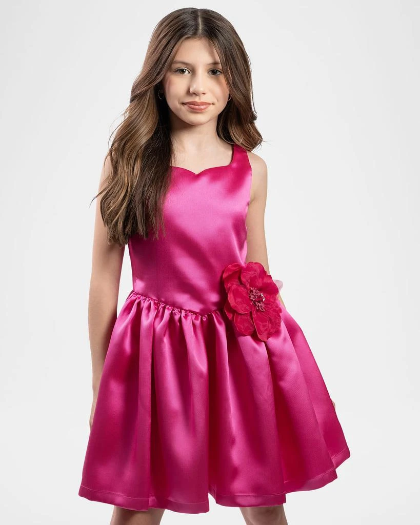 商品Zoe|Girl's Jennifer Sweetheart Flower Applique Dress, 7-16,价格¥1989,第1张图片
