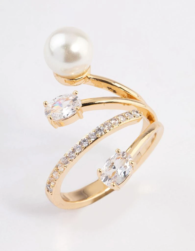 商品Lovisa|Gold Plated Flare Pearl Ring,价格¥159,第2张图片详细描述