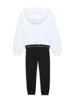 商品Calvin Klein|Little Girl’s 2-Piece Logo Hoodie & Fleece Joggers Set,价格¥201,第2张图片详细描述