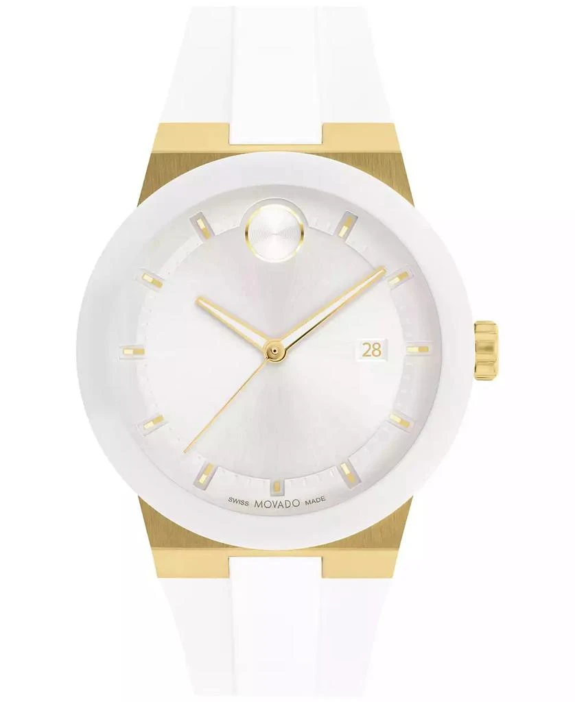 商品Movado|Men's Swiss Bold Fusion White Silicone Strap Watch 42mm,价格¥3622,第1张图片