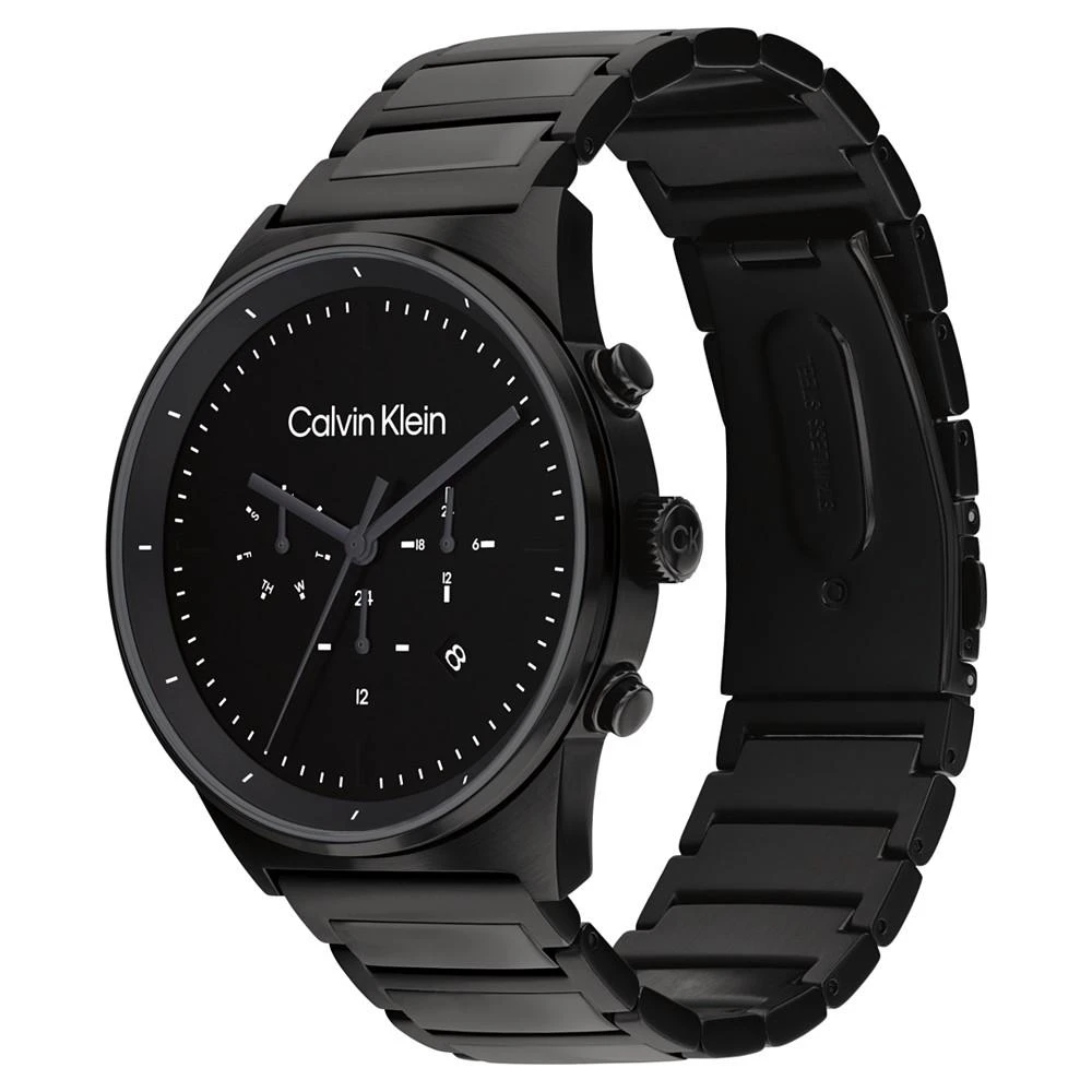 商品Calvin Klein|Men's Black-Tone Stainless Steel Bracelet Watch 44mm,价格¥1507,第2张图片详细描述