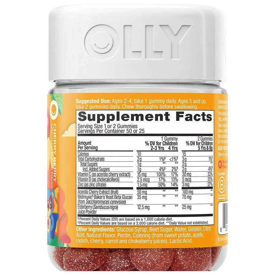 商品OLLY|Kids Immunity Gummies,价格¥120,第4张图片详细描述