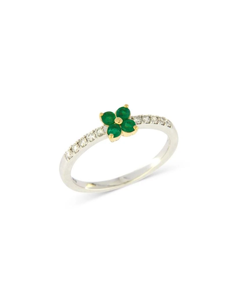 商品Bloomingdale's|Emerald & Diamond Flower Band in 14K Yellow & White Gold,价格¥7065,第1张图片