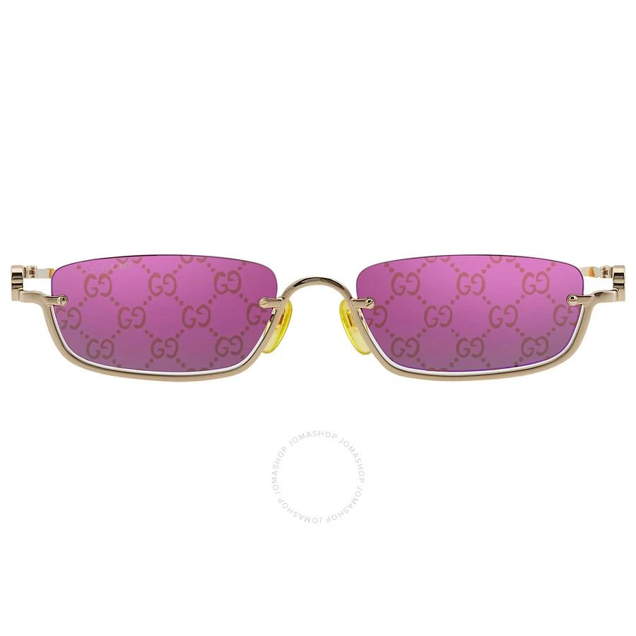 商品Gucci|Violet Logo Rectangular Unisex Sunglasses GG1278S 005 55,价格¥2418,第1张图片