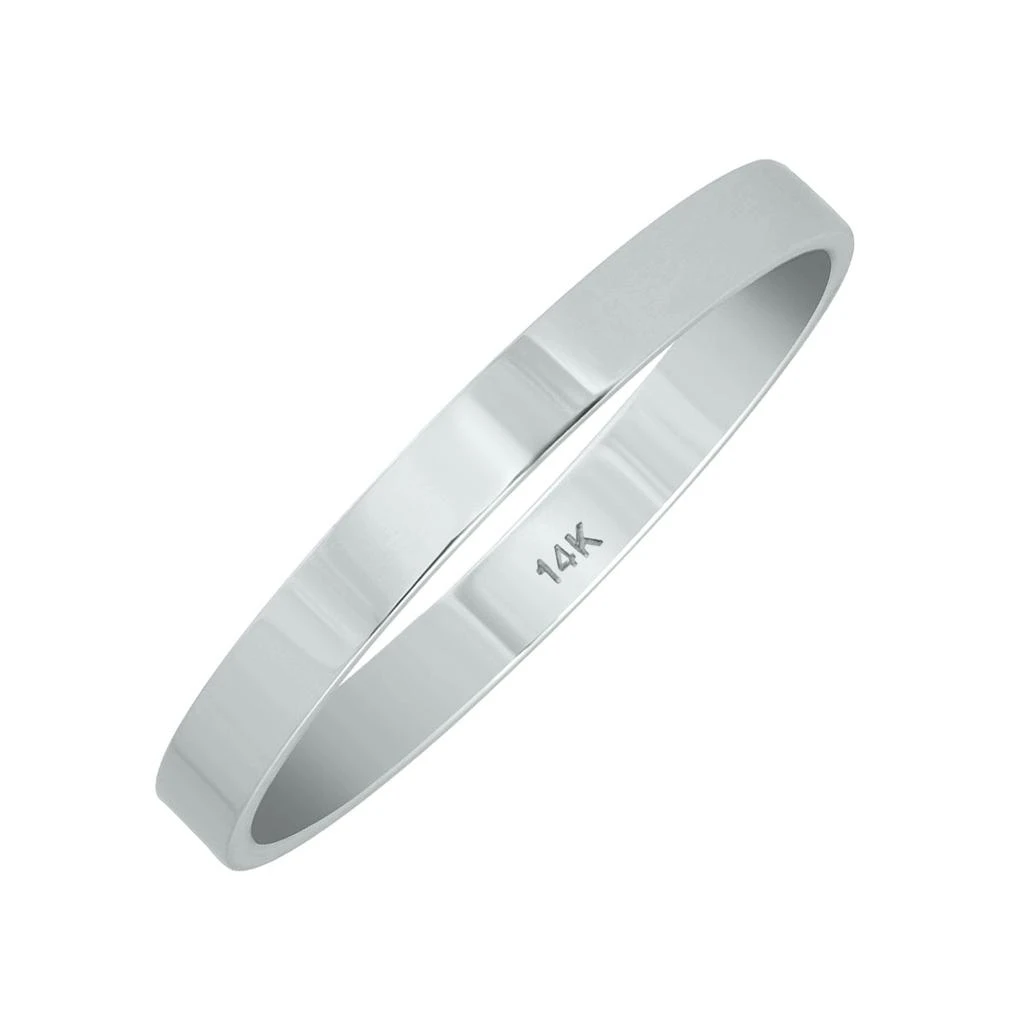 商品SSELECTS|2Mm Flat Comfort Fit Wedding Band In 14K White Gold,价格¥1557,第3张图片详细描述