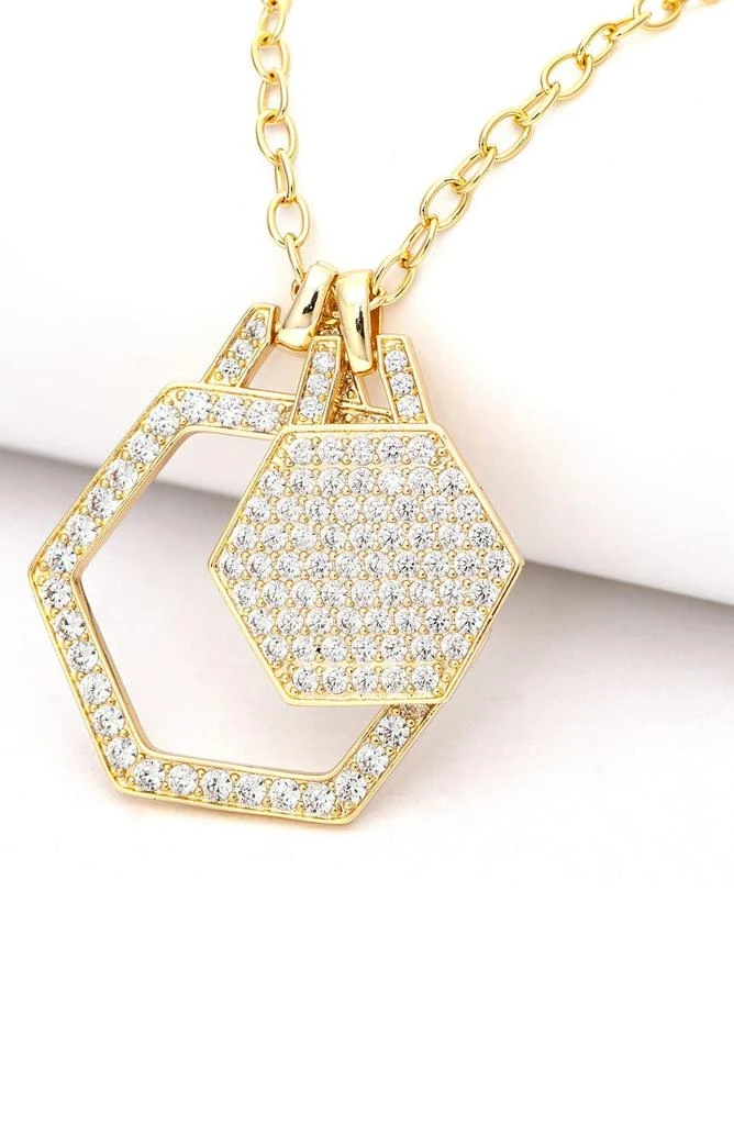 商品Rivka Friedman|18K Gold Plated CZ Hexagon Pendant Necklace,价格¥577,第2张图片详细描述