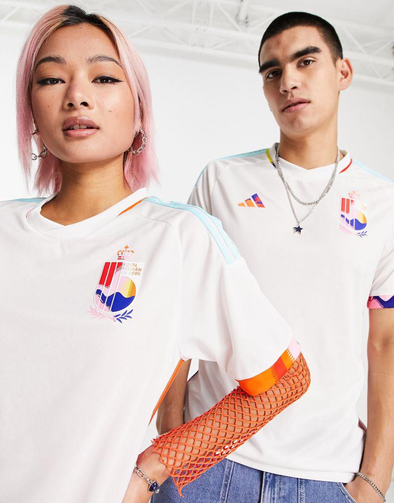 adidas Football Belgium World Cup 2022 unisex away shirt in white商品第3张图片规格展示
