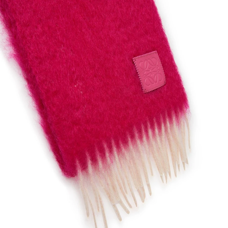 罗意威 男女通用羊毛徽标贴片流苏边围巾（三色可选） 商品